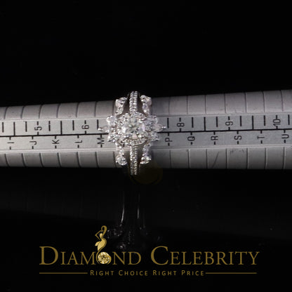 DiamondCelebritees 925 White Silver Solitaire Enhancer Guard Wrap Ring Insert 1.66ct Moissanite