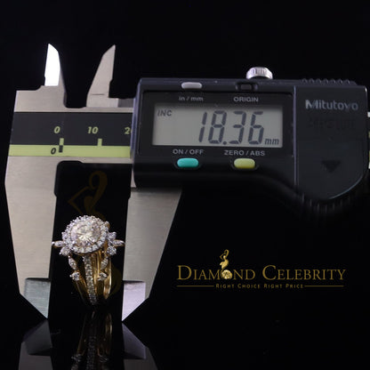 DiamondCelebritees 925 Yellow Silver Solitaire Enhancer Guard Wrap Ring Insert 1.66ct Moissanite S7