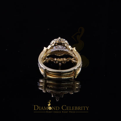 DiamondCelebritees 925 Yellow Silver Solitaire Enhancer Guard Wrap Ring Insert 1.66ct Moissanite S7