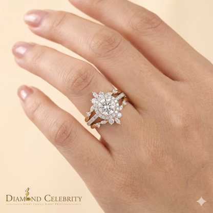 DiamondCelebritees 925 Yellow Silver Solitaire Enhancer Guard Wrap Ring Insert 1.66ct Moissanite S7
