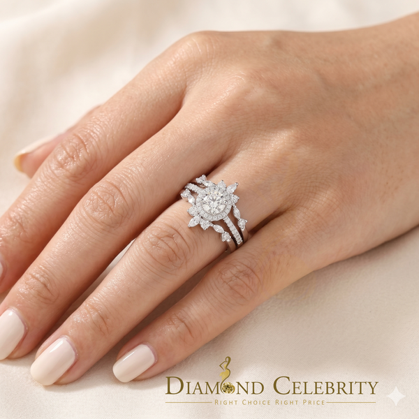 DiamondCelebritees 925 White Silver Solitaire Enhancer Guard Wrap Ring Insert 1.66ct Moissanite