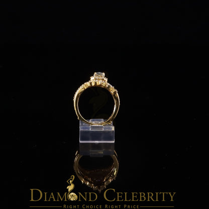 DiamondCelebritees Solitaire Enhancer Guard Wrap Ring Insert 2CT Moissanite 925 Silver Yellow SZ 7