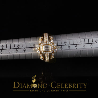 DiamondCelebritees Solitaire Enhancer Guard Wrap Ring Insert 2CT Moissanite 925 Silver Yellow SZ 7