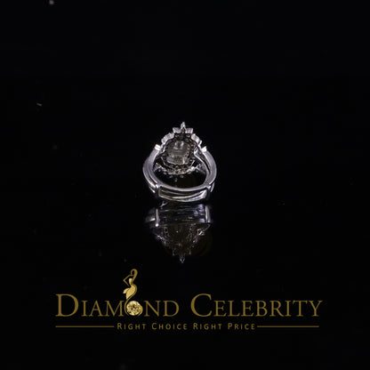 DiamondCelebritees 925 White Silver Solitaire Enhancer Guard Wrap Ring 2.00ct Moissanite Size 7
