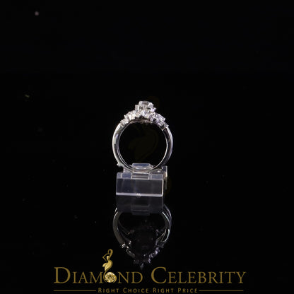 DiamondCelebritees 925 White Silver Solitaire Enhancer Guard Wrap Ring 2.00ct Moissanite Size 7