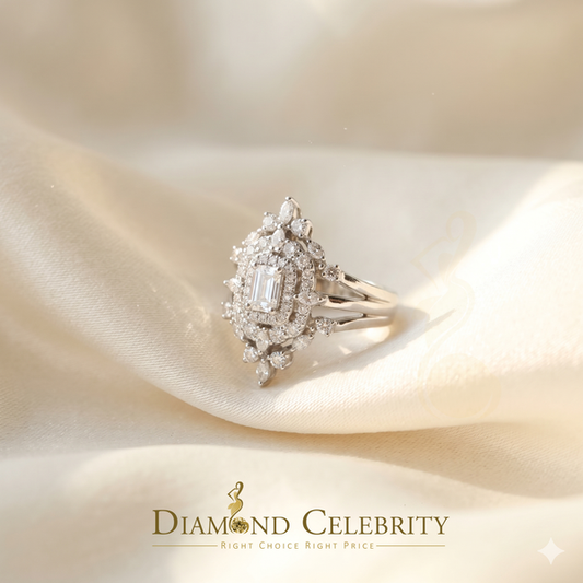 DiamondCelebritees 925 White Silver Solitaire Enhancer Guard Wrap Ring 2.00ct Moissanite Size 7