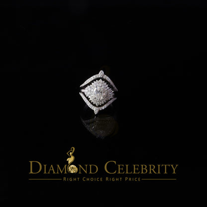 DiamondCelebritees 925 White Silver Moissanite 3.0ct Solitaire Enhancer Guard Wrap Ring Insert S Z7
