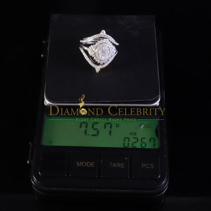 DiamondCelebritees 925 White Silver Moissanite 3.0ct Solitaire Enhancer Guard Wrap Ring Insert S Z7