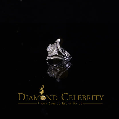 DiamondCelebritees 925 White Silver Moissanite 3.0ct Solitaire Enhancer Guard Wrap Ring Insert S Z7