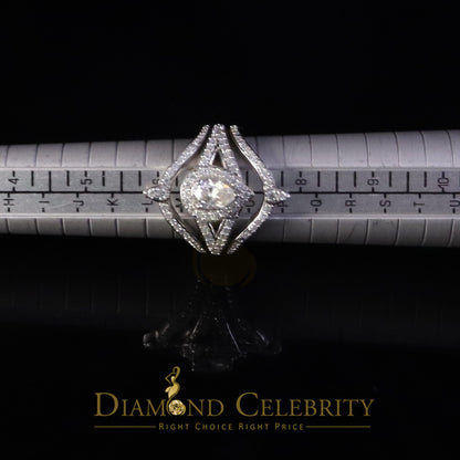 DiamondCelebritees White Silver1.75ct VVS D Pear 925 Moissanite Enhancer Guard Wrap Insert Ring SZ7
