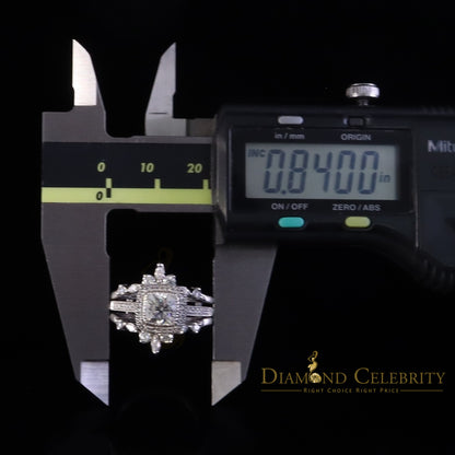 DiamondCelebritees Enhancer Guard Wrap Insert Cushion Moissanite 1.75ct VVS D White Silver Ring SZ7