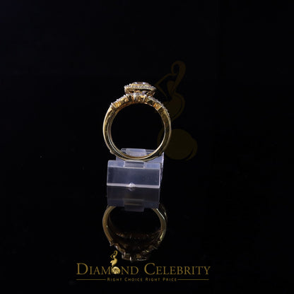 DiamondCelebritees Enhancer Guard Wrap Insert Cushion Moissanite 1.75ct VVS D Yellow Silver RingSZ7