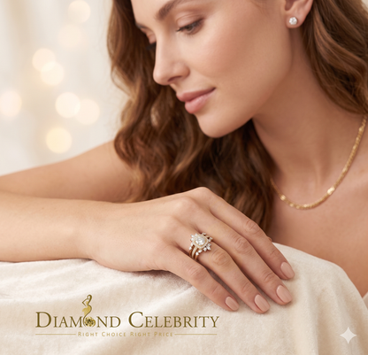 DiamondCelebritees Enhancer Guard Wrap Insert Cushion Moissanite 1.75ct VVS D Yellow Silver RingSZ7