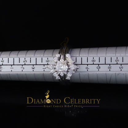 DiamondCelebritees 925 Silver White 1.25ct VVS D Oval Solitaire Moissanite Bridal Guard Rings SZ 7