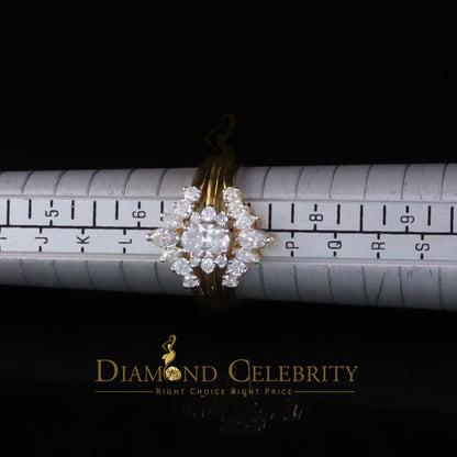 DiamondCelebritees 925 Silver Yellow 1.25ct VVS D Oval Solitaire Moissanite Bridal Insert Ring SZ 7