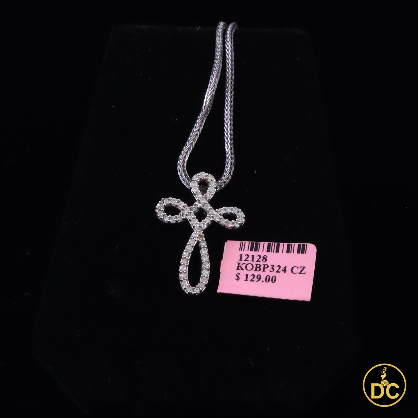 DiamondCelebritees 925 Silver White 1inch Infinity-Style Openwork Pendant W/ 1.25ct Cubic Zirconia