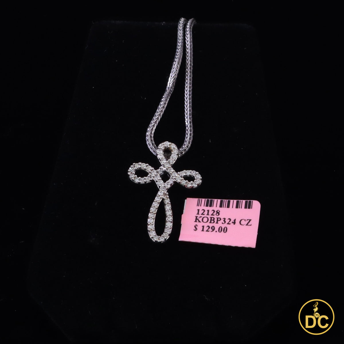 DiamondCelebritees 925 Silver White 1inch Infinity-Style Openwork Pendant W/ 1.25ct Cubic Zirconia
