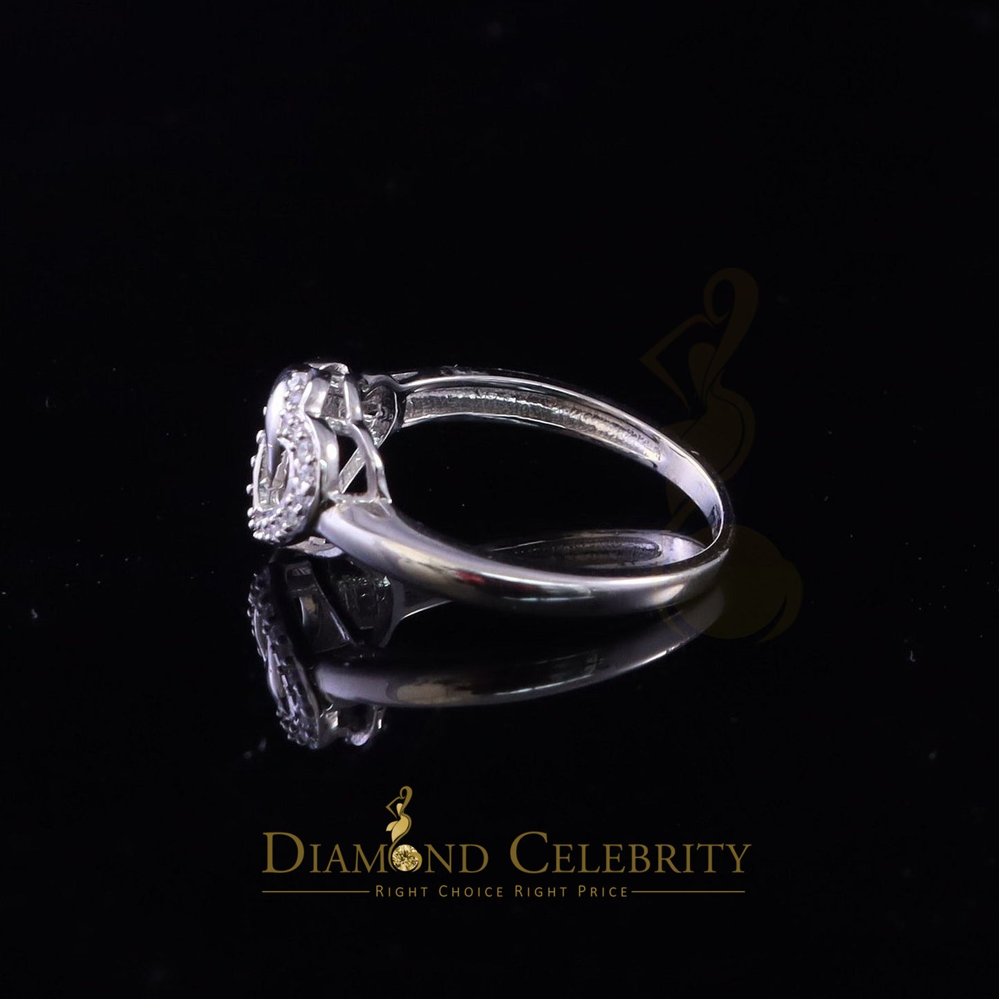 DiamondCelebritees 0.20 ct Cubic Zirconia 925 Sterling White Silver Heart Womens/Men's Ring Size 7