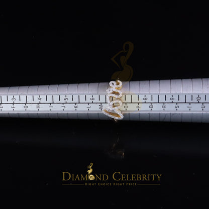 DiamondCelebritees 925 Sterling Yellow Silver 0.33ct VVS 'D' Moissanite 'Love' Rings SZ 7 for Women
