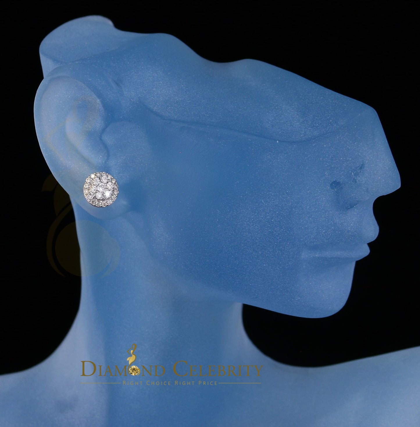 DiamondCelebritees Beautiful 10K Real Yellow Real Diamond 0.55CT Men's/Women's Stud Round Earring