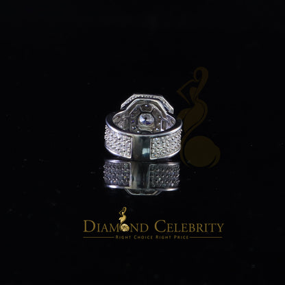 DiamondCelebritees 925 silverJewelry White 8.25 ct Cubic Zirconia Wide Octagon Men Ring Size 7.5