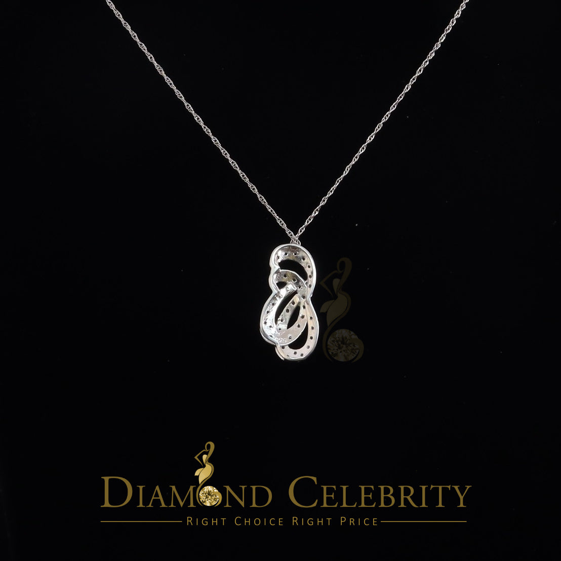 DiamondCelebritees White Sterling Silver Pendant with Charming FASHION Shape 0.28ct Cubic Zirconia