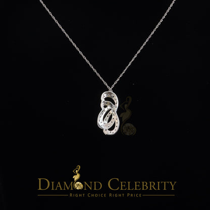 DiamondCelebritees White Sterling Silver Pendant with Charming FASHION Shape 0.28ct Cubic Zirconia