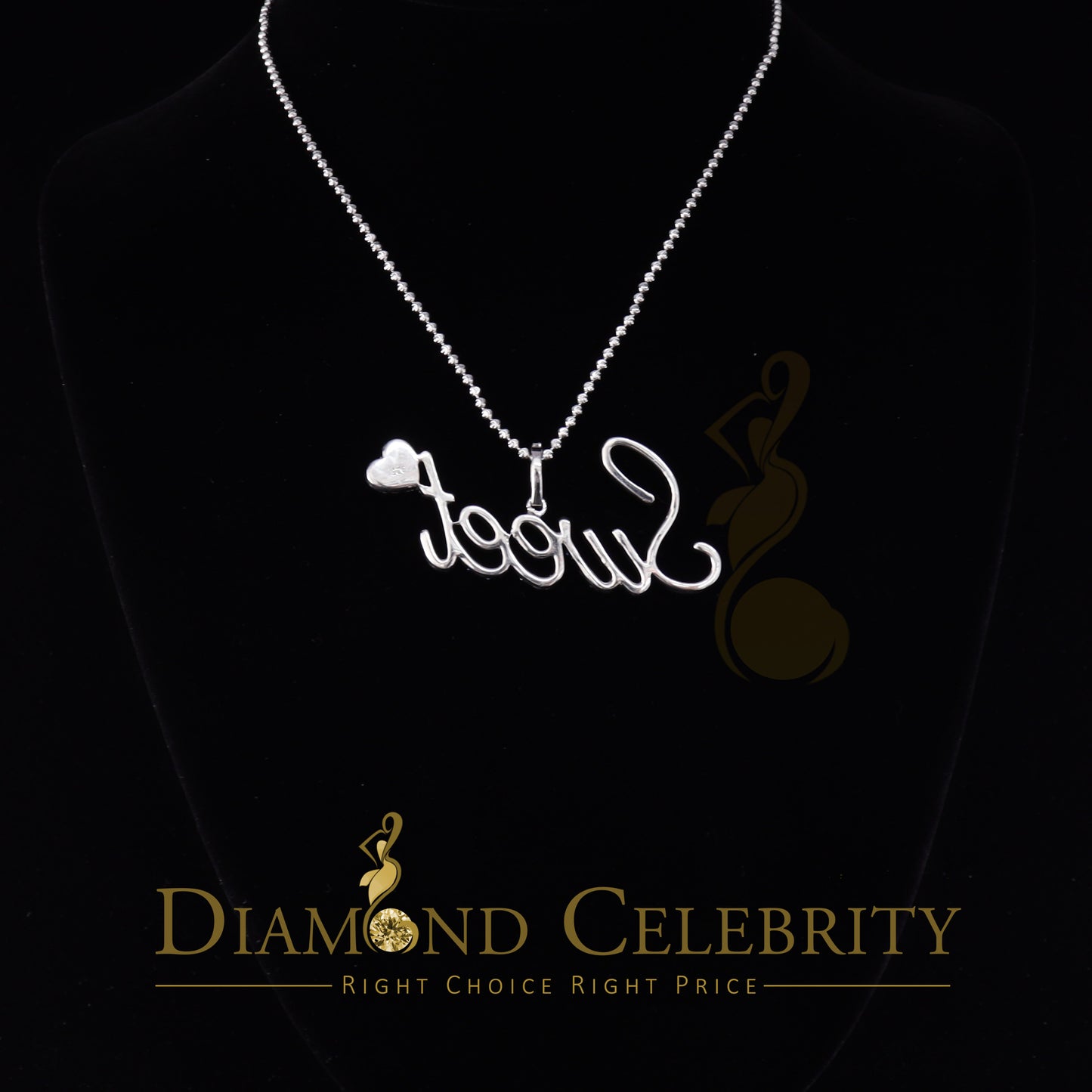 DiamondCelebritees White 925 Fancy Sterling Silver Sweet Tiny Heart Pendant 4.26ct Cubic Zirconia