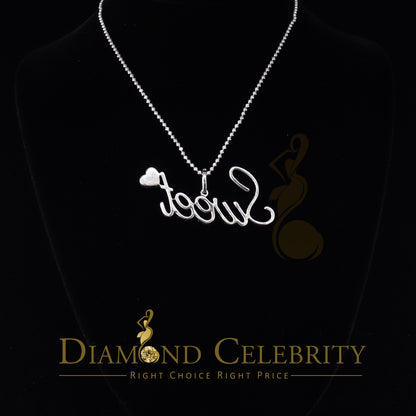 DiamondCelebritees White 925 Fancy Sterling Silver Sweet Tiny Heart Pendant 4.26ct Cubic Zirconia