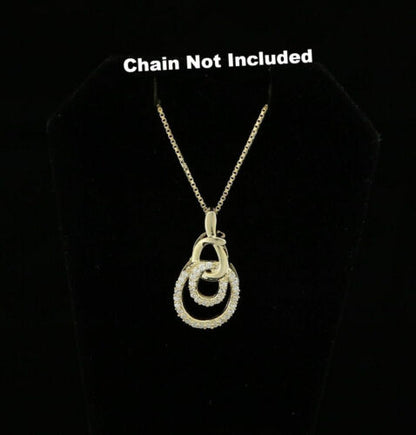 DiamondCelebritees Yellow Sterling Silver Attractive Charm FASHION Pendant 2.64ct Cubic Zirconia