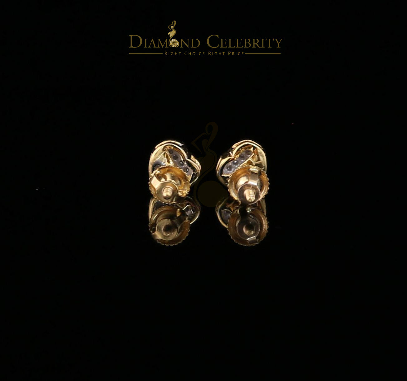 DiamondCelebritees 10K Real Yellow Gold with 0.08CT Real Diamond Men's/Women's Stud Micro Earring