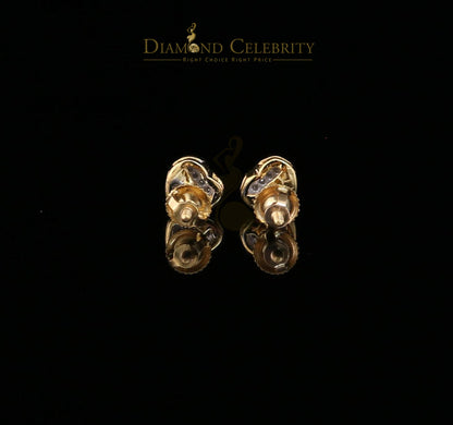 DiamondCelebritees 10K Real Yellow Gold with 0.08CT Real Diamond Men's/Women's Stud Micro Earring