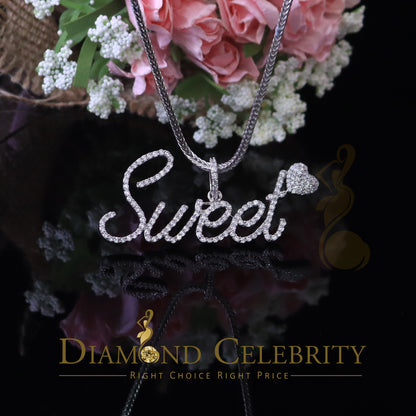 DiamondCelebritees White 925 Fancy Sterling Silver Sweet Tiny Heart Pendant 4.26ct Cubic Zirconia