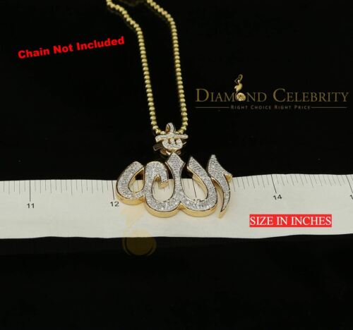 DiamondCelebritees Promising Yellow Sterling Silver Allah Shape Pendant with 2.77ct Cubicn Zirconia