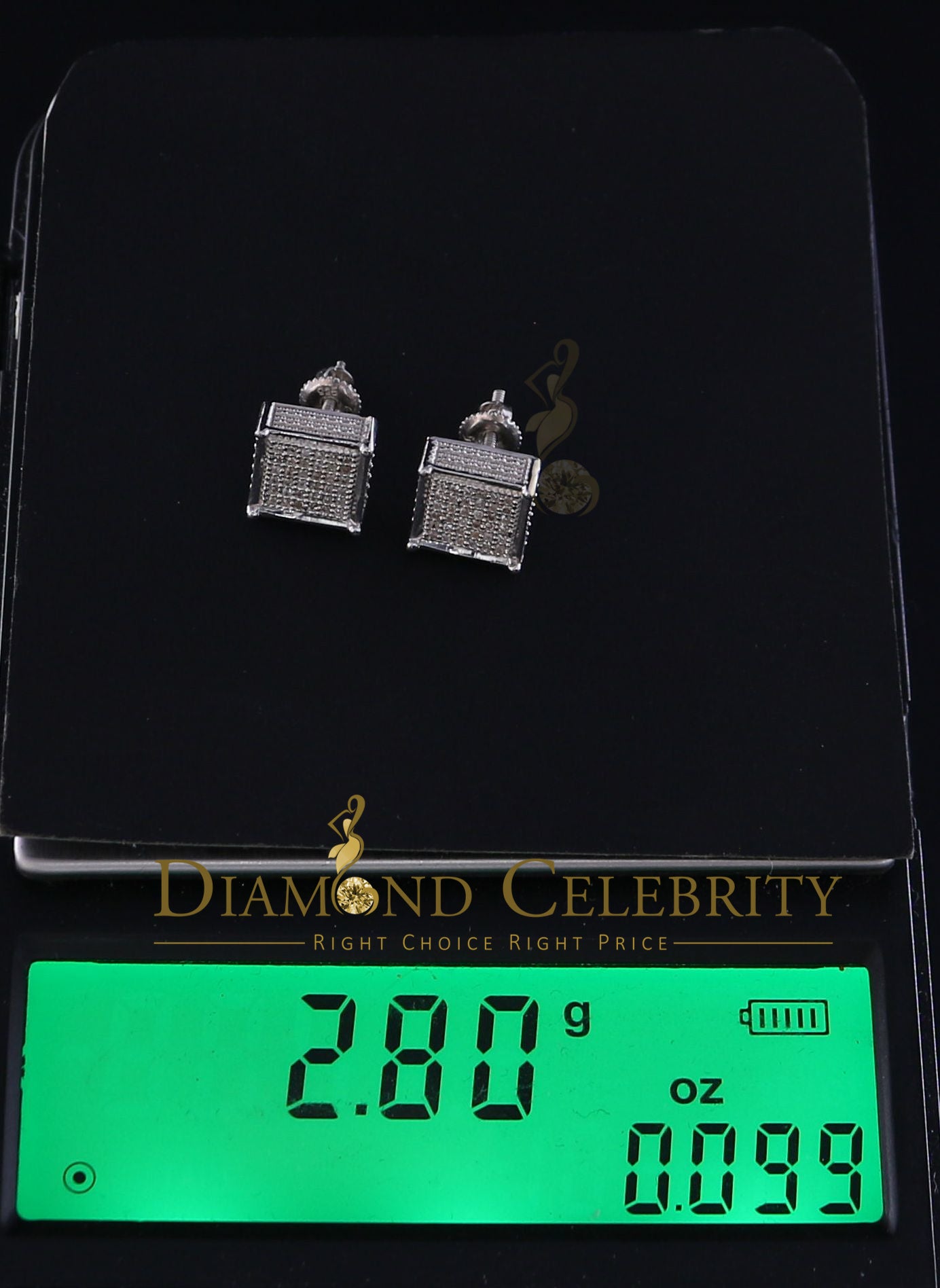 DiamondCelebritees 925 Sterling Silver 0.20ct Diamond White Stud Men's/ Women's Earrings