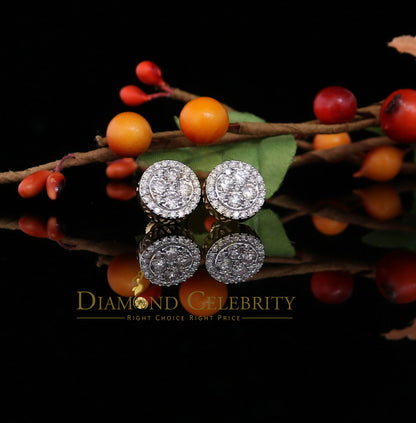 DiamondCelebritees Real Diamond 1.25CT 10K Real Yellow Gold Men's/Women's Stud Round Earring
