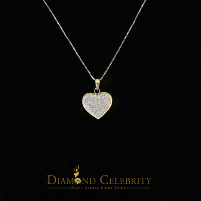 DiamondCelebritees  Real 0.25ct Diamond 925 Sterling Silver HEART Charm Necklace Yellow Pendant