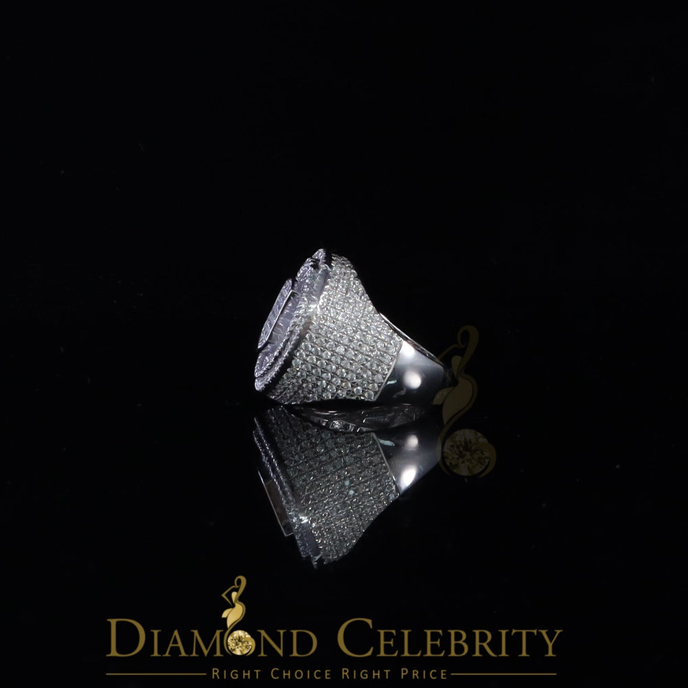 DiamondCelebritees Yellow Sterling Silver11.50ct Cubic Zirconia Men Ring Gift Size from 9.5 to 11.5