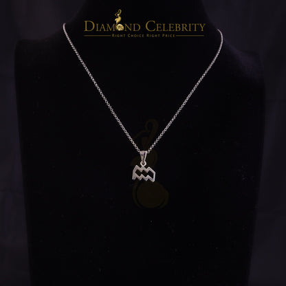 DiamondCelebritees 0.50ct Cubic Zirconia White Silver AQUARIUS FEBRUARY Month Pendant Men & Women
