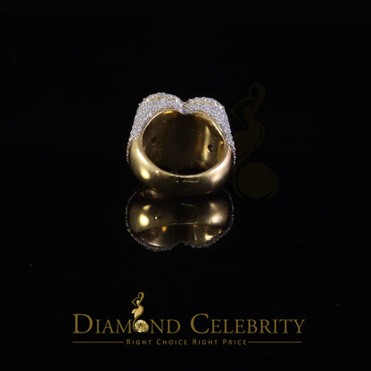 DiamondCelebritees Men's 925 Silver Yellow 7.00ct VVS 'D' Moissanite Stone Heart Rings Size 10