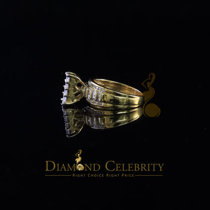 DiamondCelebritees 925 Sterling Yellow Silver Cinderella 1.10ct Cubic Zirconia Women's Ring Size 6