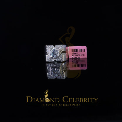 DiamondCelebritees 4.50ct Cubic Zirconia White 925 Silver Men's Adjustable Ring SZ From 9 to 11
