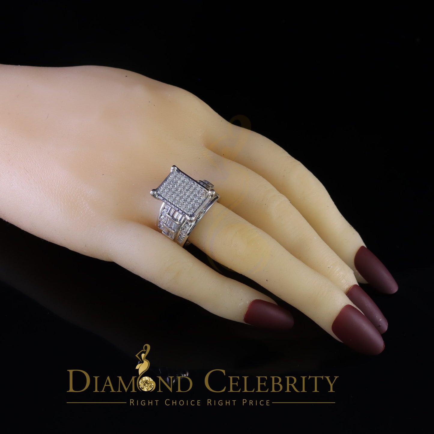 DiamondCelebritees 5.82ct Cubic Zirconia Cinderella 925 Silver White Engagement Women's Ring size 7