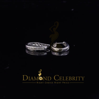 DiamondCelebritees 0.33ct Diamond 925 Sterling Silver White Hoop Stud Earrings For Men's / Women's