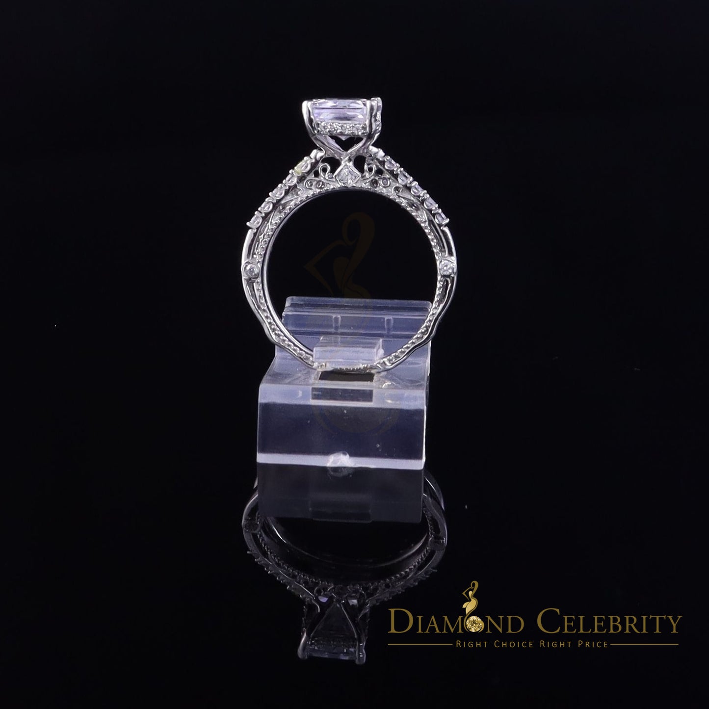 DiamondCelebritees 4.71ct White Cubic Zirconia 925 Sterling Silver Bridal Fashion Womens Ring SZ 7