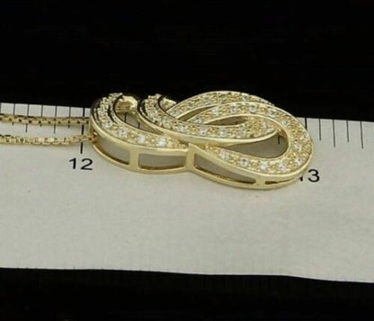 DiamondCelebritees Promising Yellow Sterling Silver Charm FASHION Pendant 0.28ct Cubic Zirconia