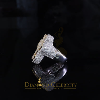 DiamondCelebritees New White 925 Sterling Silver 6.00ct VVS D Moissanite Rings Size 10 Cross Men's
