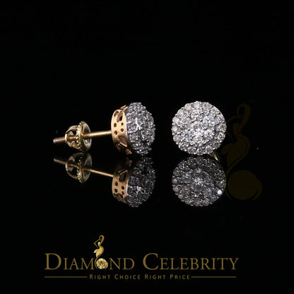 DiamondCelebritees Beautiful 10K Real Yellow Real Diamond 0.55CT Men's/Women's Stud Round Earring