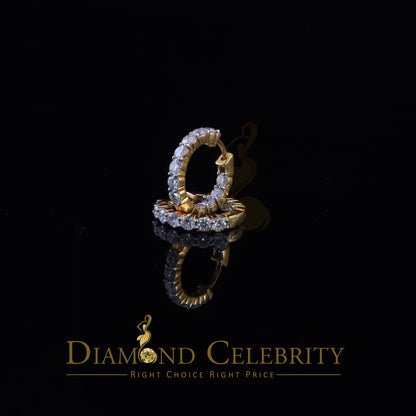 DiamondCelebritees 2.50ct Moissanite Yellow 925 Sterling Silver Women's In and Out Hoop Earrings