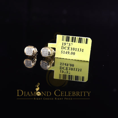 DiamondCelebritees 0.05 ct Diamond 925 Sterling Silver Yellow For Women's/Men's Round Stud Earring